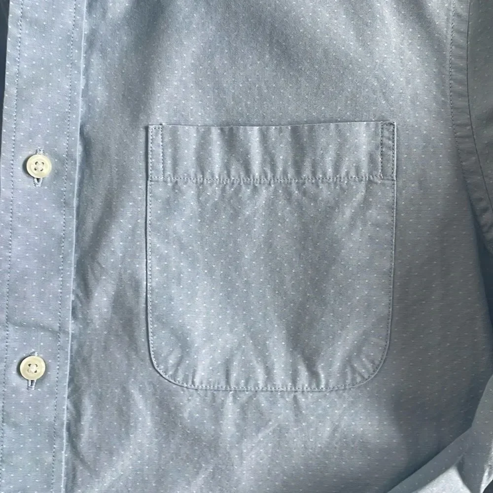 Nordstrom Kids Light Blue Patterned Button Down Dress Shirt Sz 16 Formal Collar